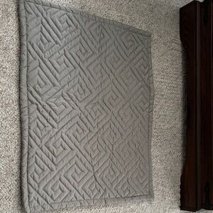 Set of 2 Gray Quilted Bedding Pillow Covers